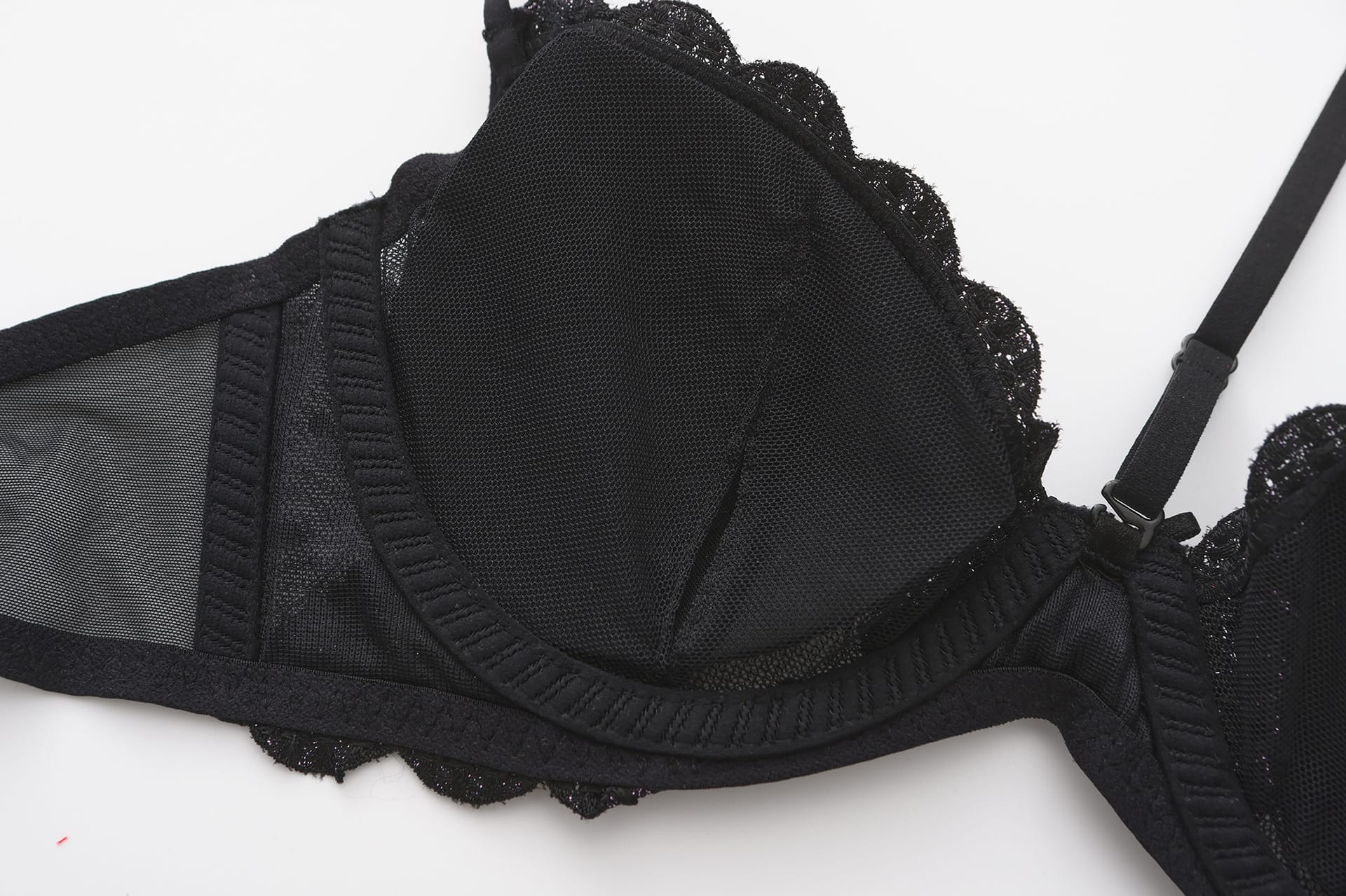 Kobine Women's Gothic Embroidered Heart Mesh Lingerie Set