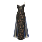 Kobine Women's Gothic Embroidered Mesh Panel Slip Maxi Dress