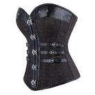 Kobine Women's Gothic Eyelet Buckle-up Lace-up Overbust Corset