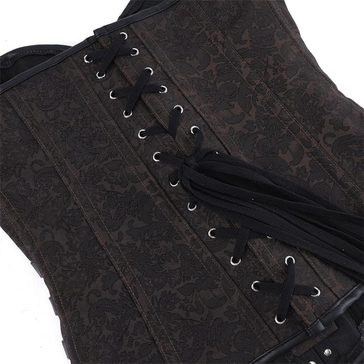 Kobine Women's Gothic Eyelet Buckle-up Lace-up Overbust Corset