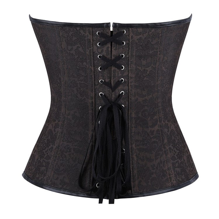 Kobine Women's Gothic Eyelet Buckle-up Lace-up Overbust Corset