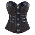 Kobine Women's Gothic Eyelet Buckle-up Lace-up Overbust Corset