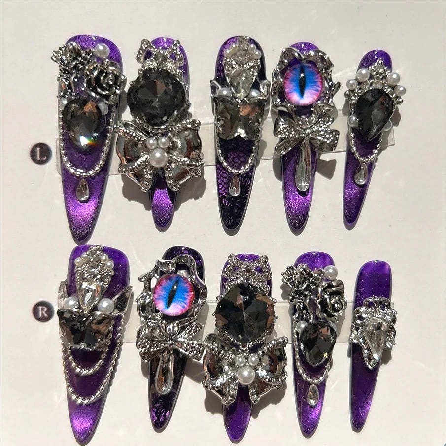 Kobine Women's Gothic Eyes Diamante Nail Patch