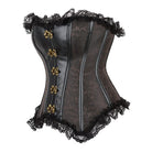 Kobine Damen Gothic Kunstleder Splice Lace Overbust Korsett
