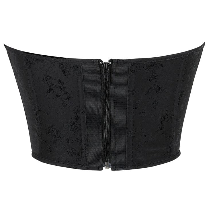 Kobine Women's Gothic Flannelette Zipper Overbust Corset