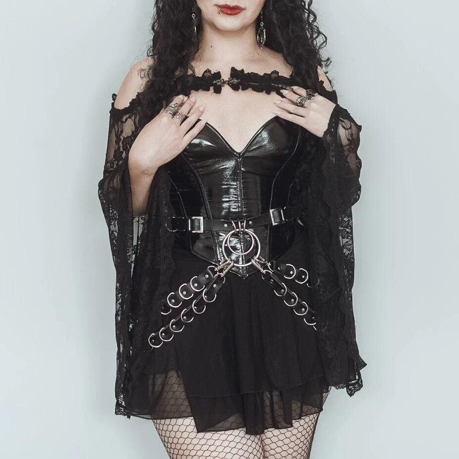 Capa de encaje con mangas acampanadas góticas para mujer Kobine