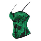 Corsé gótico con diseño floral de doble color y diseño de rana sobre el busto para mujer de Kobine