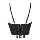 Kobine Damen Gothic Überbrustkorsett mit Blumenstickerei und Schnürung