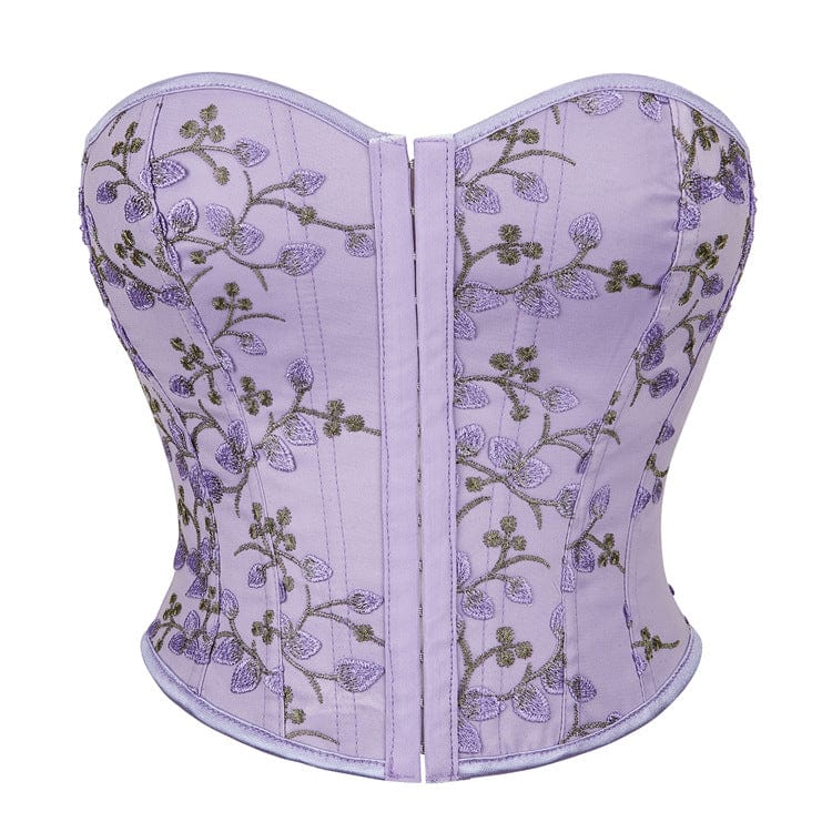 Kobine Women's Gothic Floral Embroidered Overbust Corset