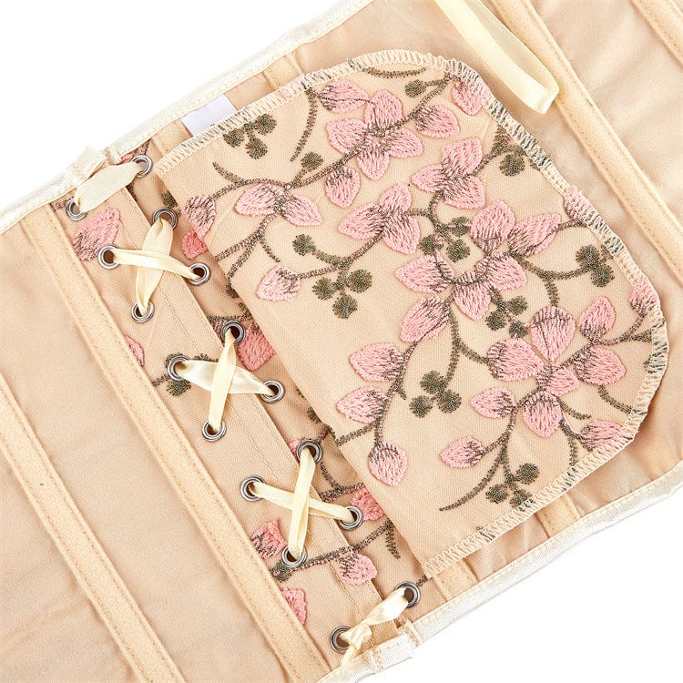 Corsetto sopra il seno ricamato floreale gotico da donna Kobine