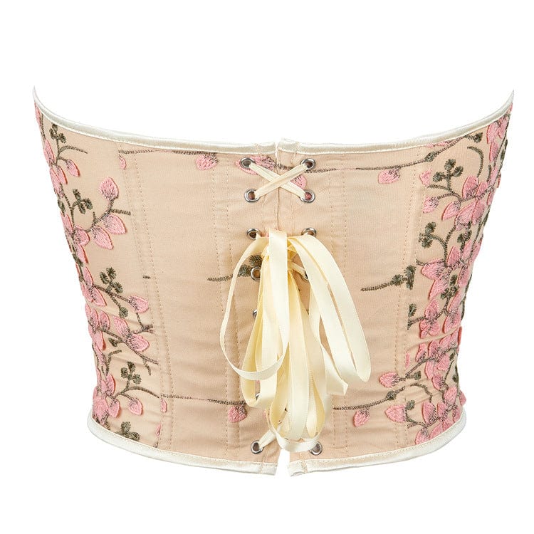 Corsetto sopra il seno ricamato floreale gotico da donna Kobine