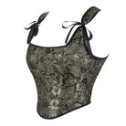 Kobine Women's Gothic Floral Embroidered Shoulder Strap Overbust Corset