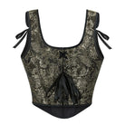 Kobine Women's Gothic Floral Embroidered Shoulder Strap Overbust Corset