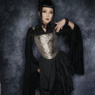 Kobine Women's Gothic Floral Embroidered Shoulder Strap Overbust Corset