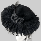 Kobine Women's Gothic Floral Feather Wide Brim Hat
