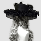 Kobine Women's Gothic Floral Feather Wide Brim Hat