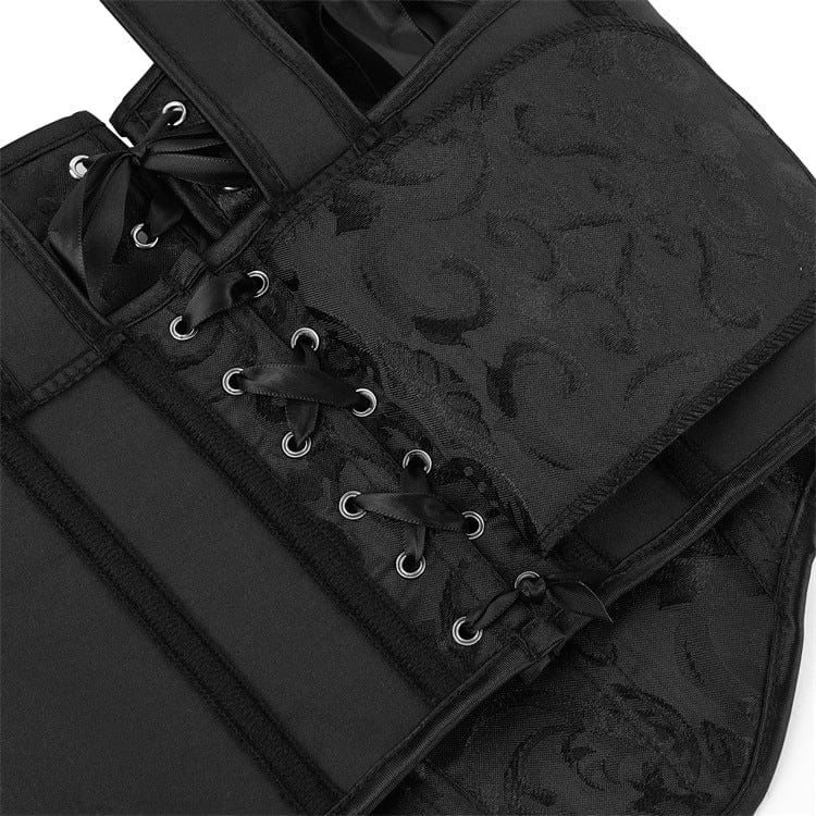 Corsetto sopra il seno con spalline in jacquard floreale gotico da donna Kobine