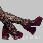 Kobine Women's Gothic Floral Lace Buckle Mary Jane Shoes