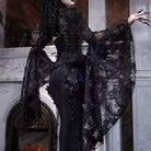 Kobine Women's Gothic Floral Lace Flare Sleeve Shrug