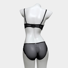 Kobine Women's Gothic Floral Lace Lace-up Lingerie Set