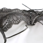 Kobine Women's Gothic Floral Lace Lace-up Lingerie Set
