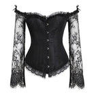 Kobine Women's Gothic Floral Lace Sleeved Overbust Corsets