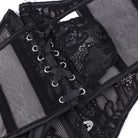 Kobine Women's Gothic Floral Mesh Lace-up Underbust Corset