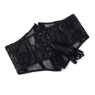 Kobine Women's Gothic Floral Mesh Lace-up Underbust Corset