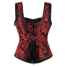 Kobine Women's Gothic Floral Printed Buckle Lace-up Overbust Corset