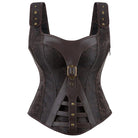 Kobine Women's Gothic Floral Printed Buckle Lace-up Overbust Corset