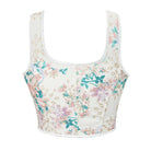 Kobine Women's Gothic Floral Printed Lace-up Casual Overbust Corset