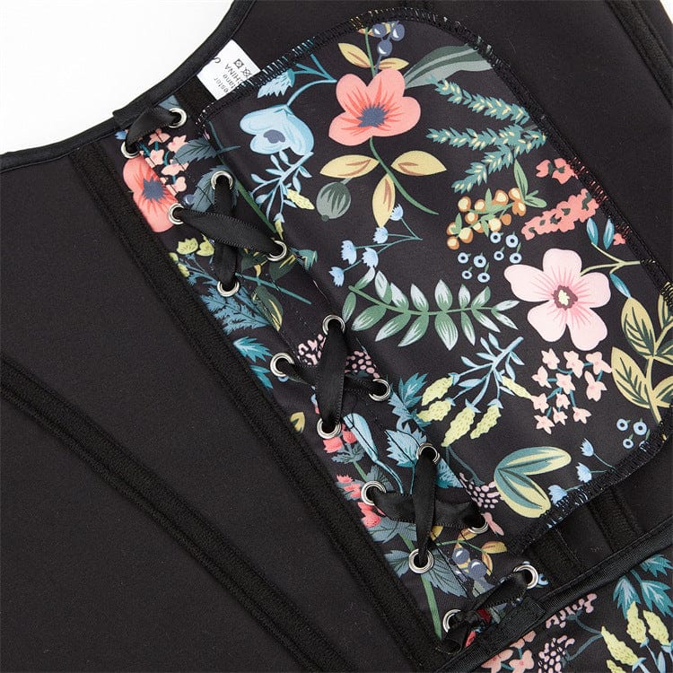 Kobine Damen-Überbrustkorsett mit Gothic-Blumenmuster