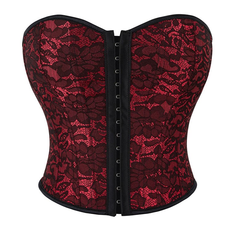 Kobine Women's Gothic Floral Printed Overbust Corset