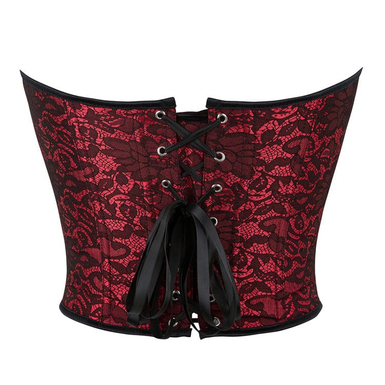 Corsetto overbust stampato floreale gotico da donna Kobine