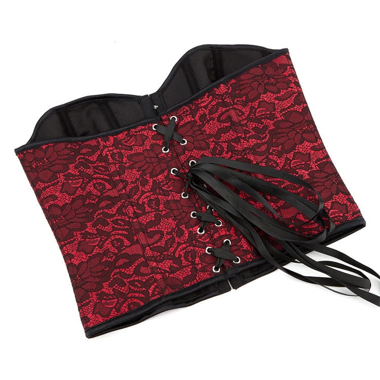 Corsetto overbust stampato floreale gotico da donna Kobine