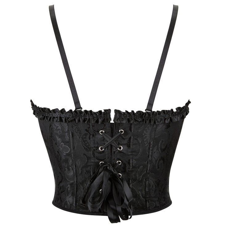 Corsetto overbust stampato floreale gotico da donna Kobine