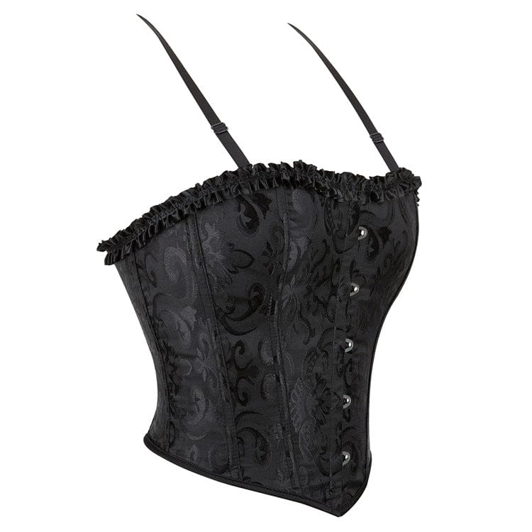 Corsetto overbust stampato floreale gotico da donna Kobine