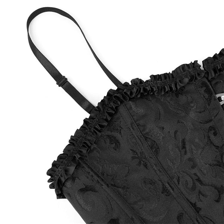 Corsetto overbust stampato floreale gotico da donna Kobine