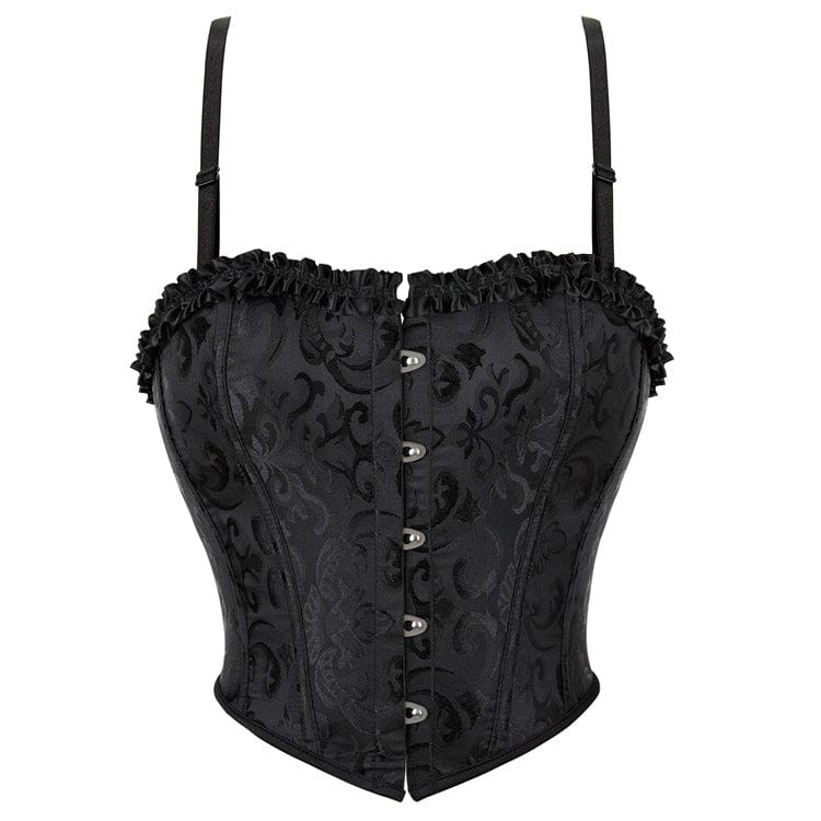 Corsetto overbust stampato floreale gotico da donna Kobine