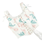 Kobine Women's Gothic Floral Printed Shoulder Strap Overbust Corset