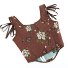 Kobine Women's Gothic Flower&Butterfly Jacquard Lace-up Bustier