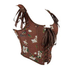 Kobine Women's Gothic Flower&Butterfly Jacquard Lace-up Bustier