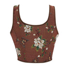 Kobine Women's Gothic Flower&Butterfly Jacquard Lace-up Bustier