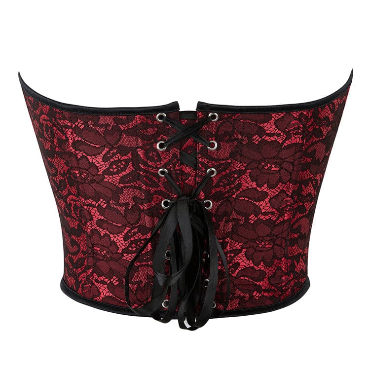 Corsetto overbust con stampa floreale gotica da donna Kobine