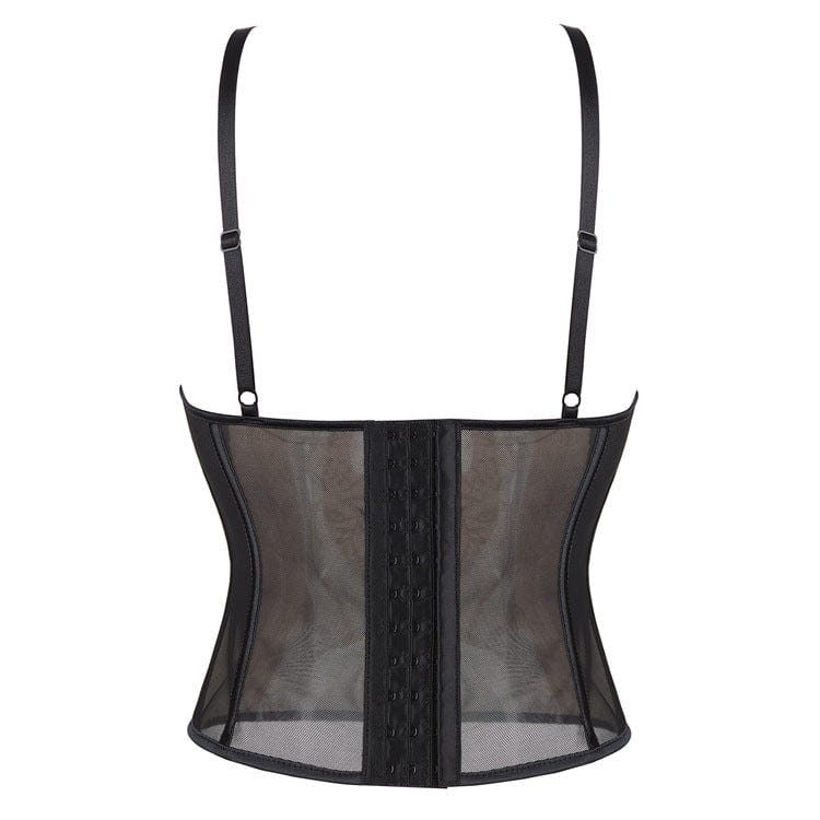 Corsetto sopra il seno con reggicalze stampato a fiori gotici da donna Kobine