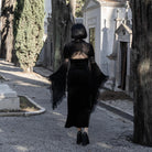 Kobine Damen Gothic Neckholder Cutout Slit Maxikleid