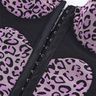 Kobine Women's Gothic Heart Leopard Print Overbust Corset