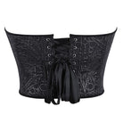 Kobine Women's Gothic Heart V Plunge Jacquard Lace-Up Overbust Corset