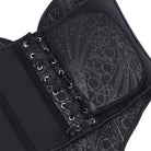 Kobine Women's Gothic Heart V Plunge Jacquard Lace-Up Overbust Corset