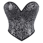 Kobine Women's Gothic Heart V Plunge Jacquard Lace-Up Overbust Corset